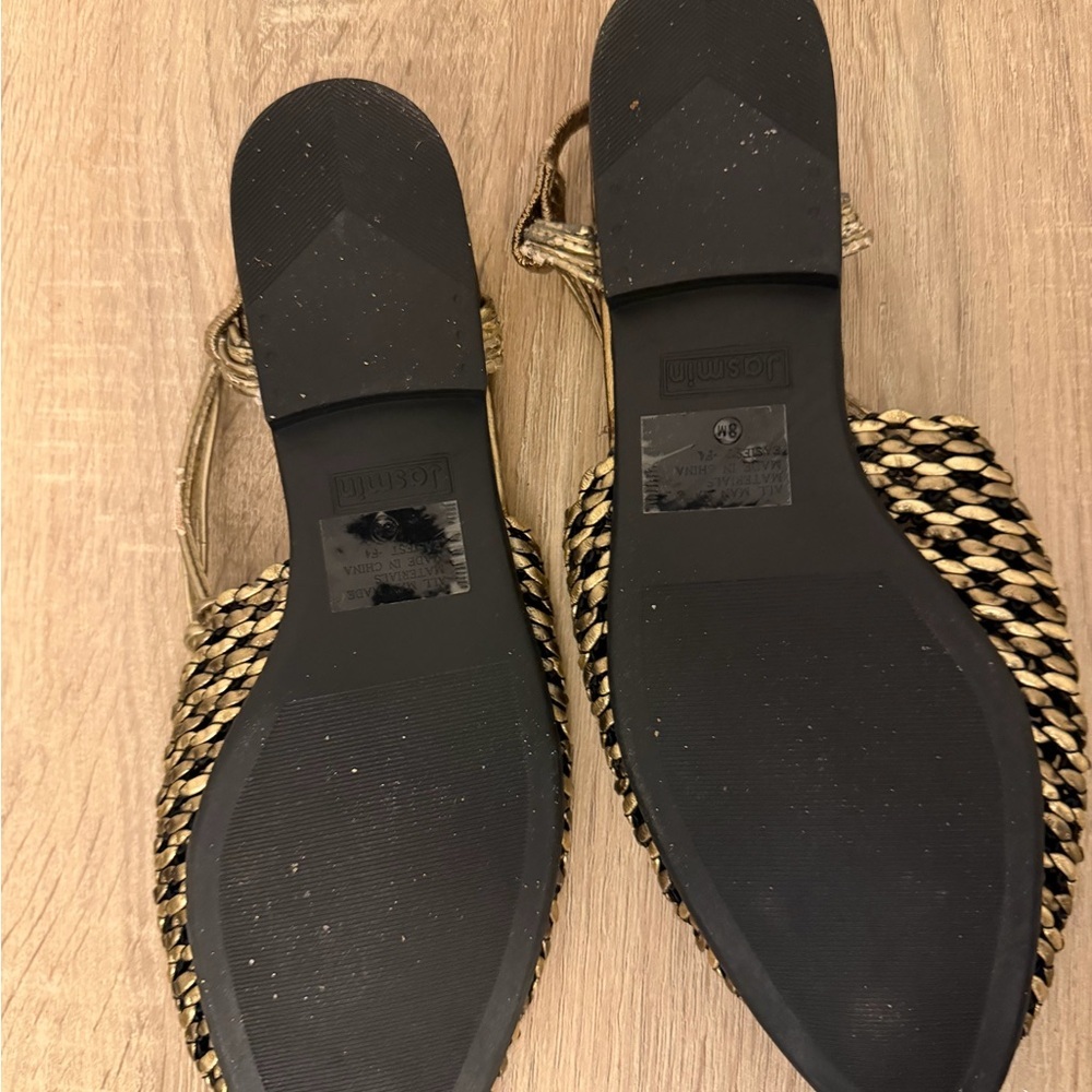 Jasmine Gold Woven lightweight Slingback Flats Size 8 - Picture 5 of 7